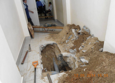 прокладка канализационной трубы d110мм (ремонт системы канализации) в здании детской коррекционной школы № 61VIII.